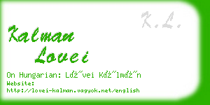 kalman lovei business card